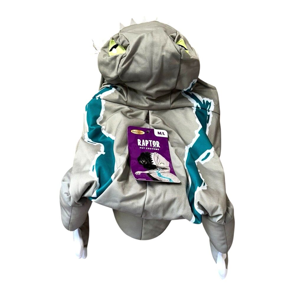 Retriever Raptor Dinosaur Pet Costume M/L Halloween Dress Up Dog